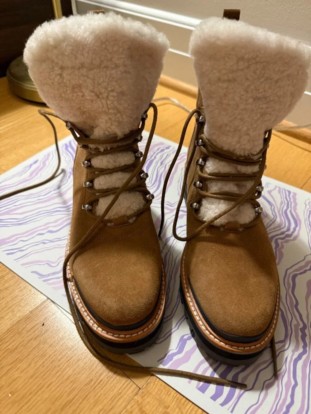 Marc Fisher Women's Sherpa Tan Brown Boots